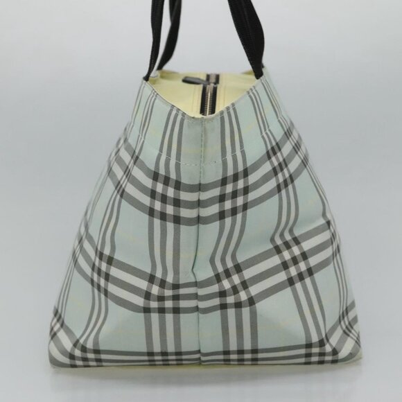 Burberrys Blue Label Nova Check Tote Bag Nylon Light Blue Auth ti2782 - Picture 3 of 13